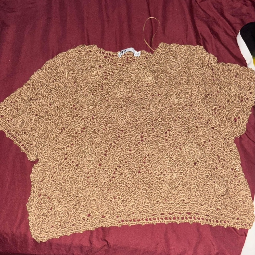 Elegant Crochet Tan Top